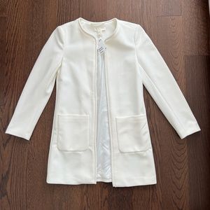 H&M White Open Light Coat